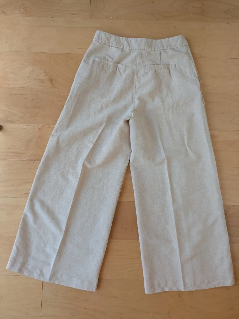 H&M Wide-Leg Cropped Linen-blend Trouser - Size 0